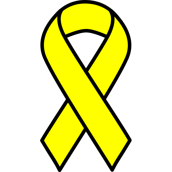 Yellow cancer ribbon