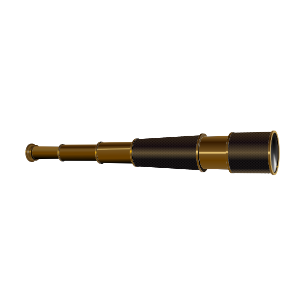 Vector illustration of spyglass with brass rings