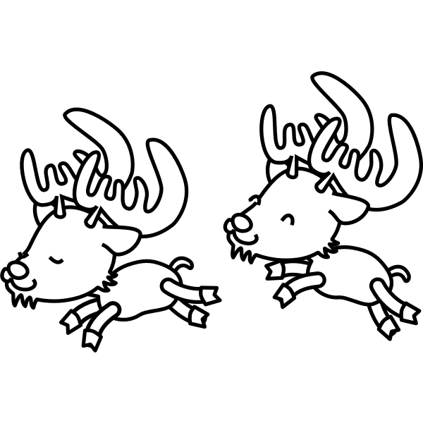 Cartoon reindeers | Free SVG