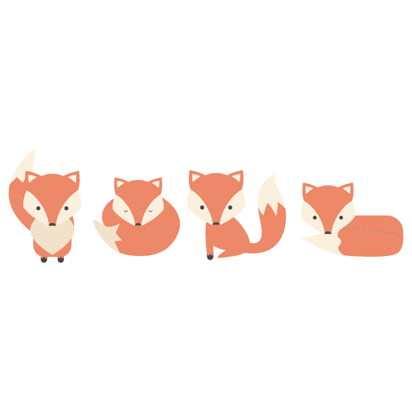 Cartoon Fox Poses