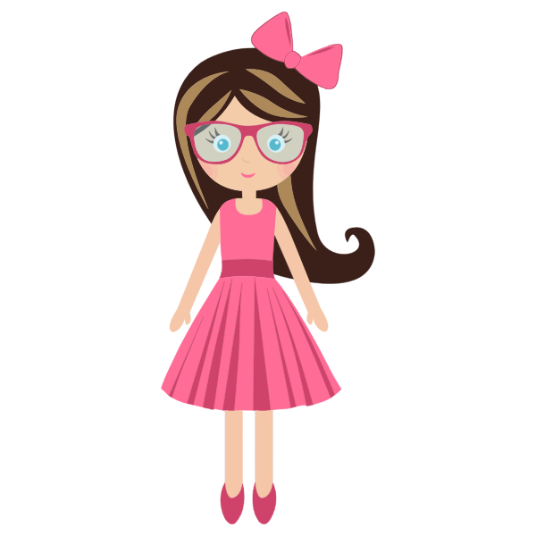 Cartoon girl with glasses | Free SVG