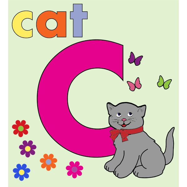 Download Cat With Alphabet Letter C Free Svg