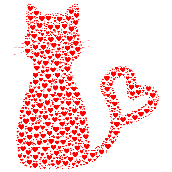 Cat Heart Tail Hearts
