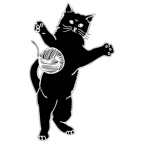 Download Ball Of Yarn And Cat Free Svg