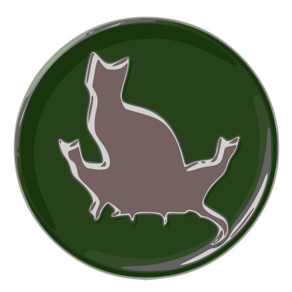 Image of cat family reflective green button