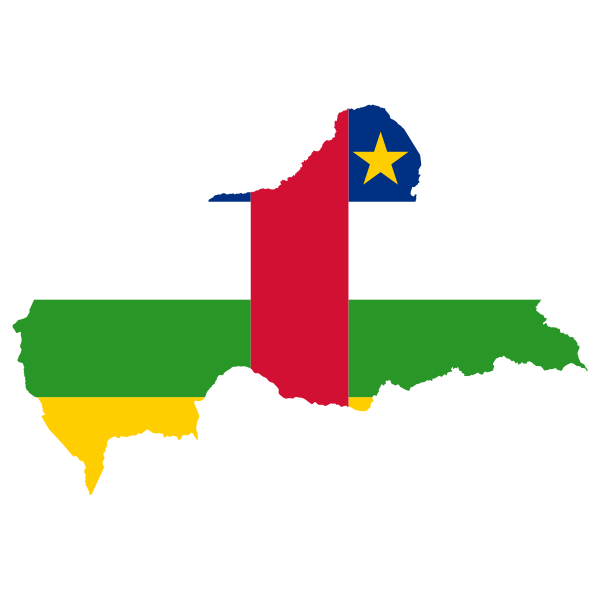 Central African Republic Flag Map