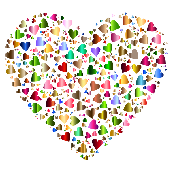 Chaotic Colorful Heart Fractal  Pattern