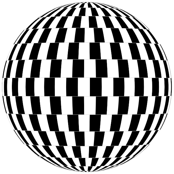 Checkerboard Optical Illusion Sphere