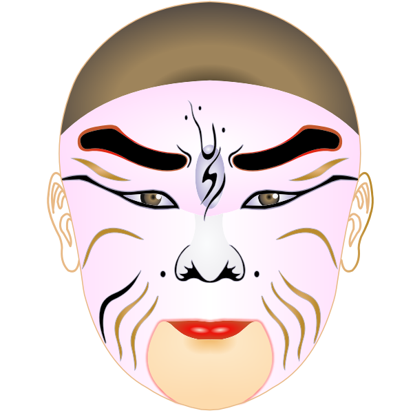 Vector illustration of lady under mask