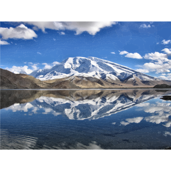 Chinese Mountain Lake Reflection