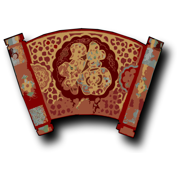 Red Chinese scroll
