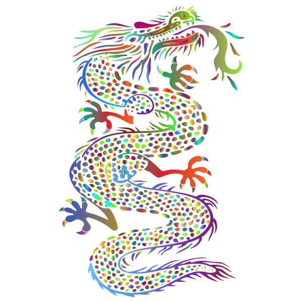 Chromatic Asian Dragon No Background