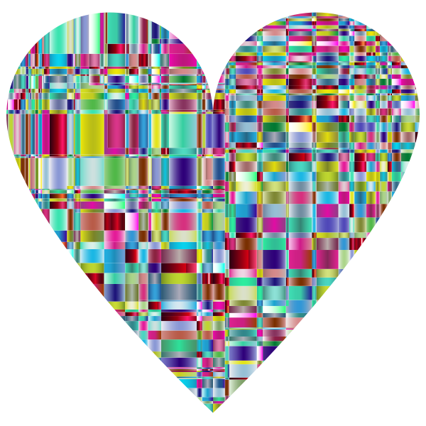 Chromatic Checkered Crystalline Traditional Heart