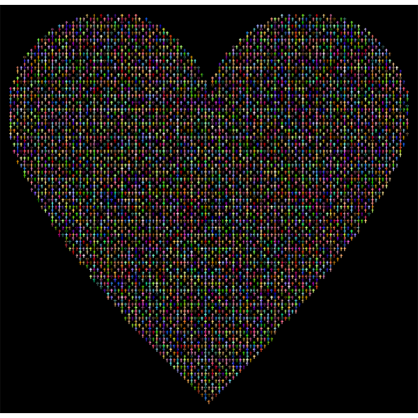 Chromatic Cross Heart With Background