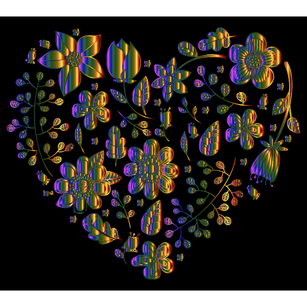 Chromatic Floral Heart