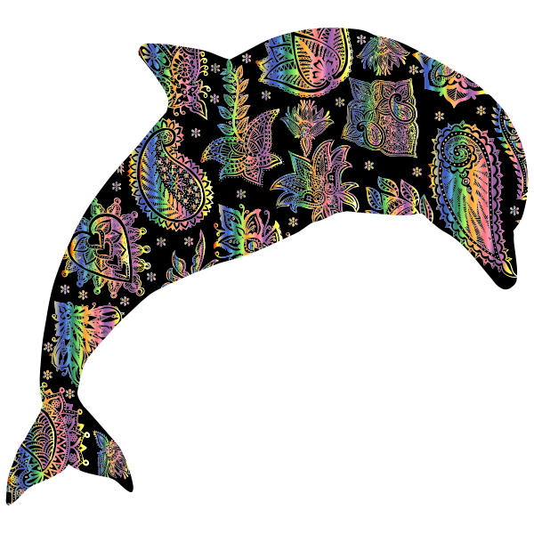 Chromatic Floral Pattern Dolphin 5