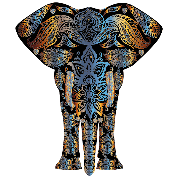 Chromatic Floral Pattern Elephant