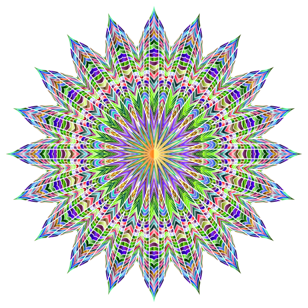 Chromatic Geometric Mandala No Background