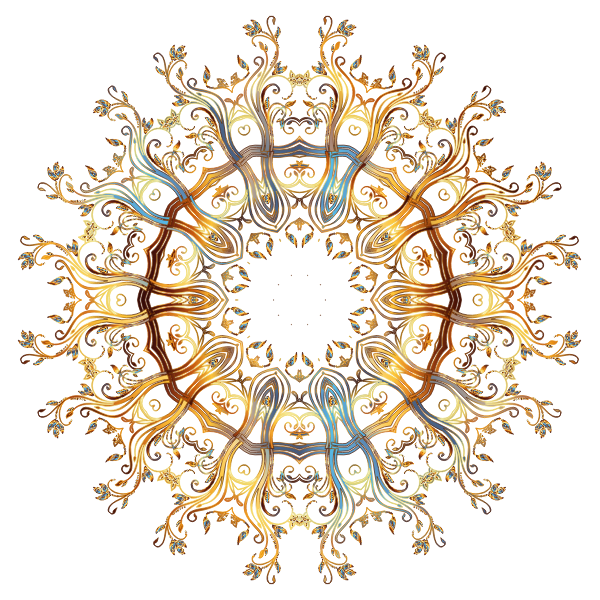 Chromatic Gold Flourish Ornament 3 No Background