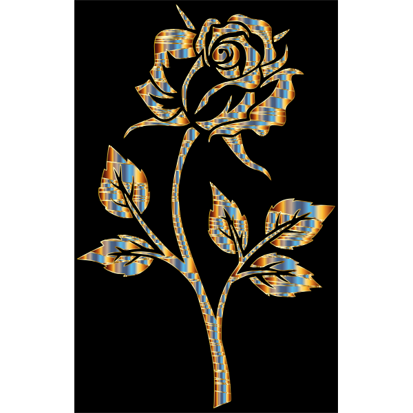 Chromatic Gold Rose Silhouette