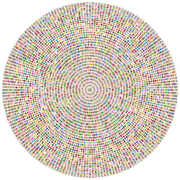 Chromatic Hypnotic Checkered Mandala No Background
