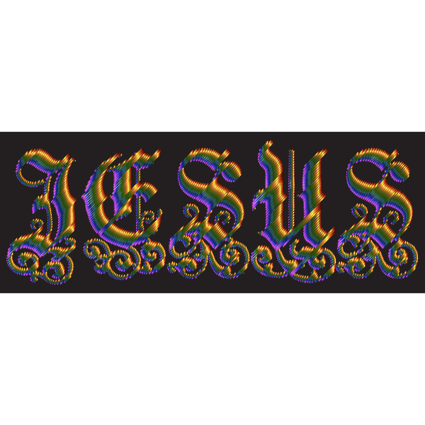 Chromatic Jesus Typography Lines