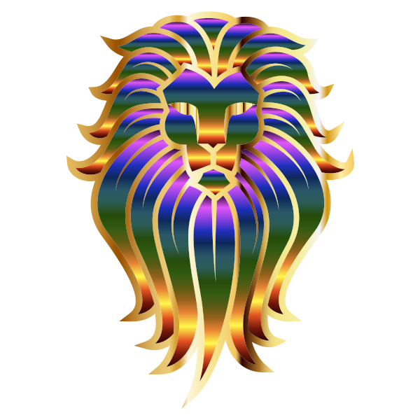 Chromatic Lion Face Tattoo 2 No Background