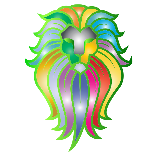 Chromatic Lion Face Tattoo 6 No Background