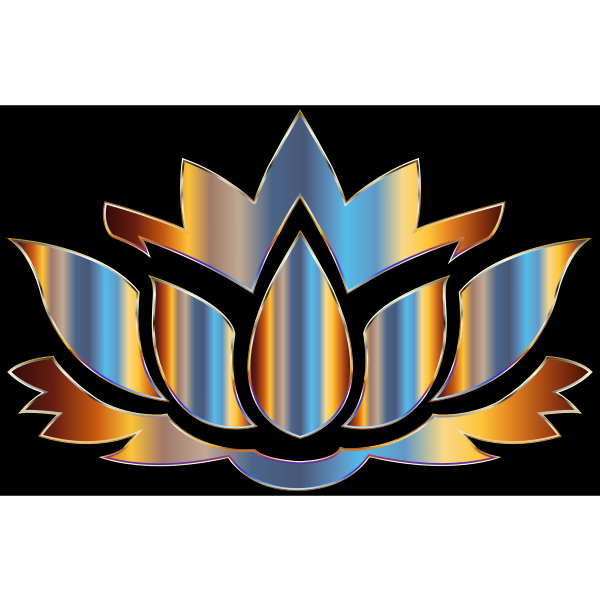Chromatic Lotus Flower Silhouette