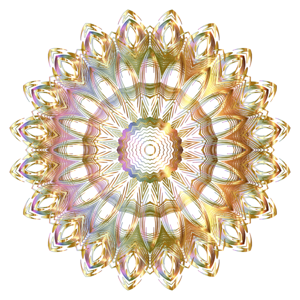 Chromatic Mandala Line Art Gold Extra No Background