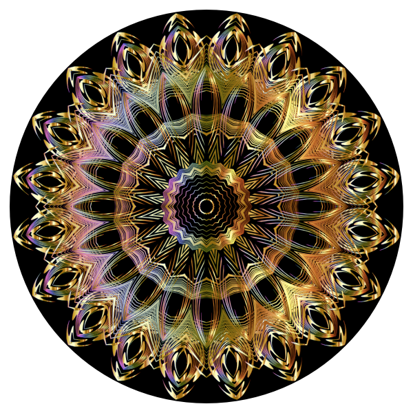 Chromatic Mandala Line Art Gold Extra