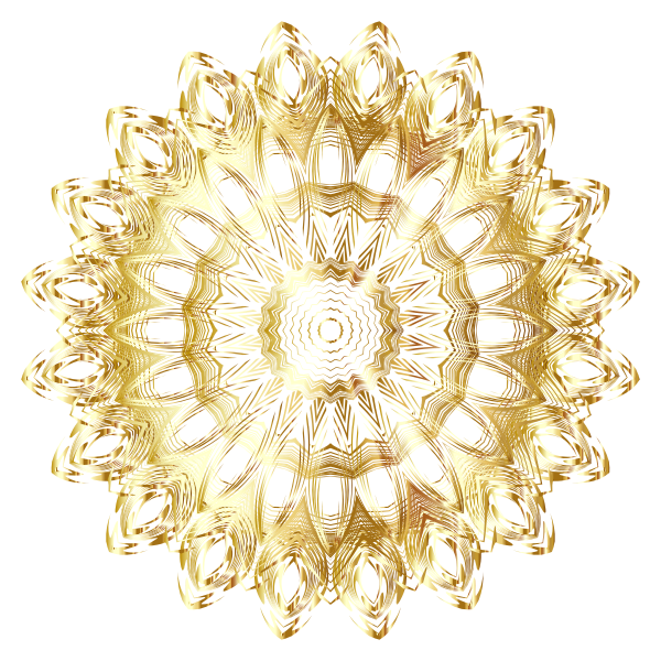 Chromatic Mandala Line Art Gold No Background