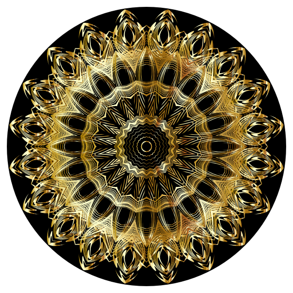 Chromatic Mandala Line Art Gold