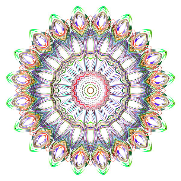 Chromatic Mandala Line Art No Background