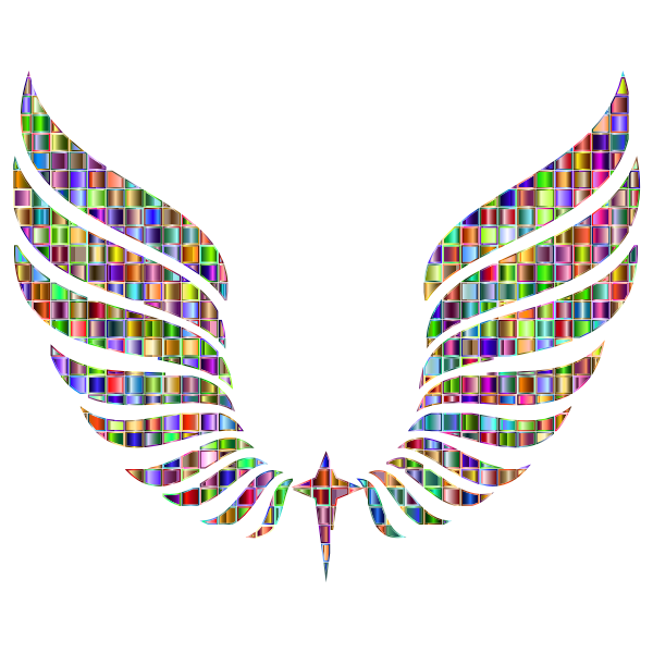 Chromatic Mosaic Abstract Wings