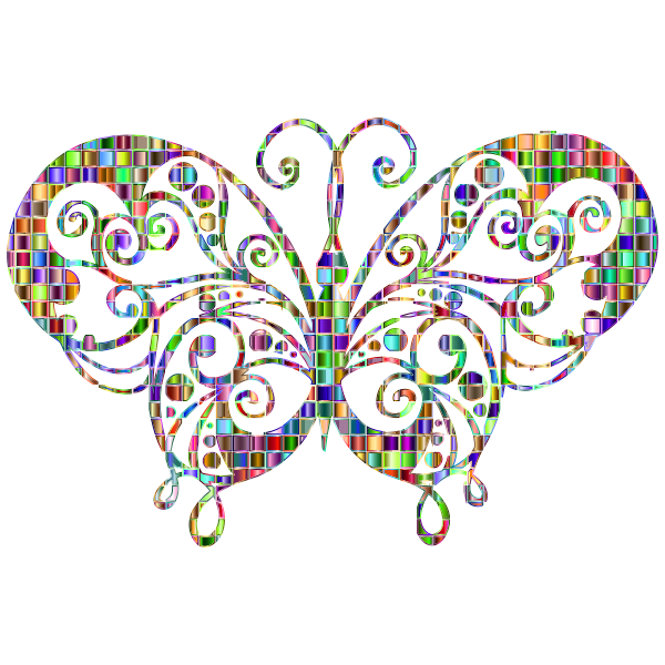 Chromatic Mosaic Flourish Butterfly