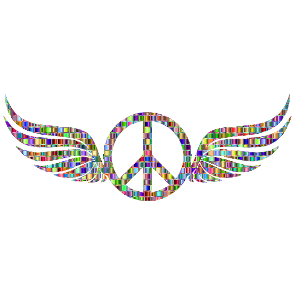 Chromatic Mosaic Peace Sign Wings