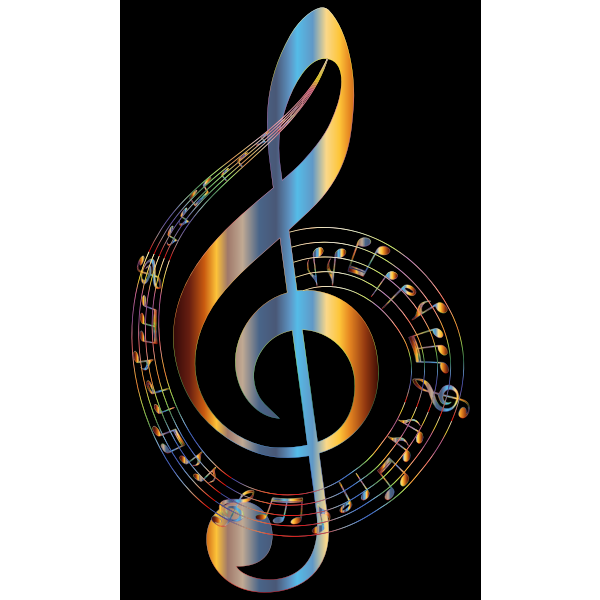 Chromatic Musical Notes Typography 2