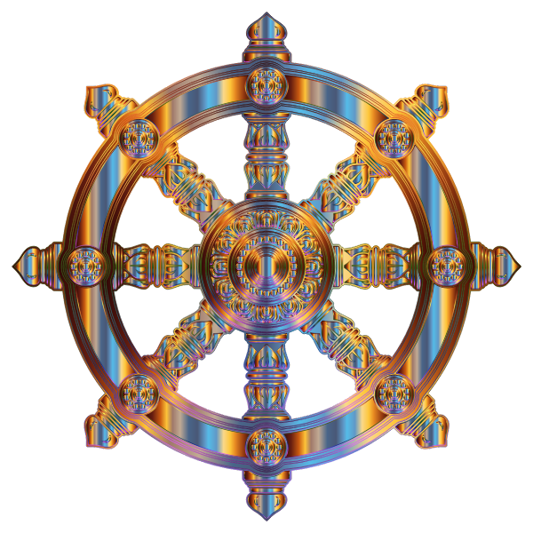 Chromatic Ornate Dharma Wheel