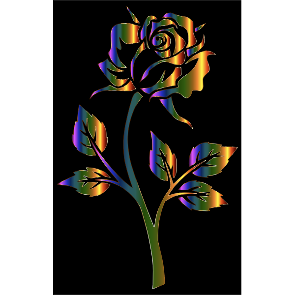 Chromatic Rose Silhouette
