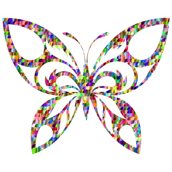 Chromatic Scales Tribal Butterfly Silhouette
