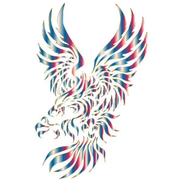 Tribal Eagle Silhouette With Texture No Background