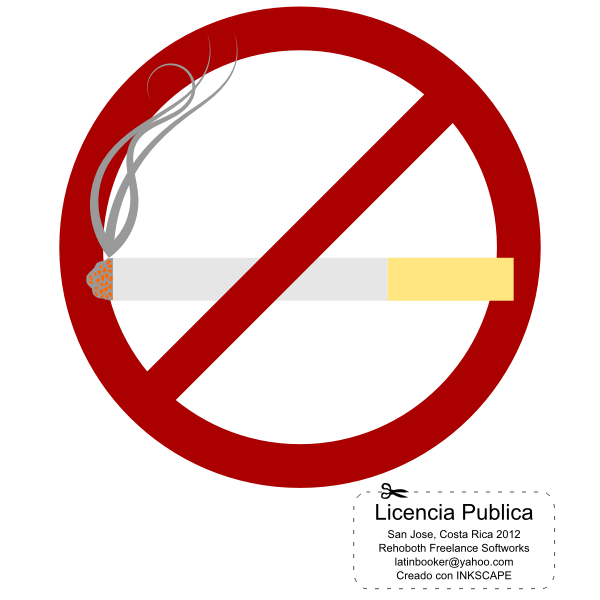 Vector clip art of wavy smoke no smoking sign