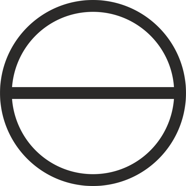 Circle with horizontal diameter sign vector image