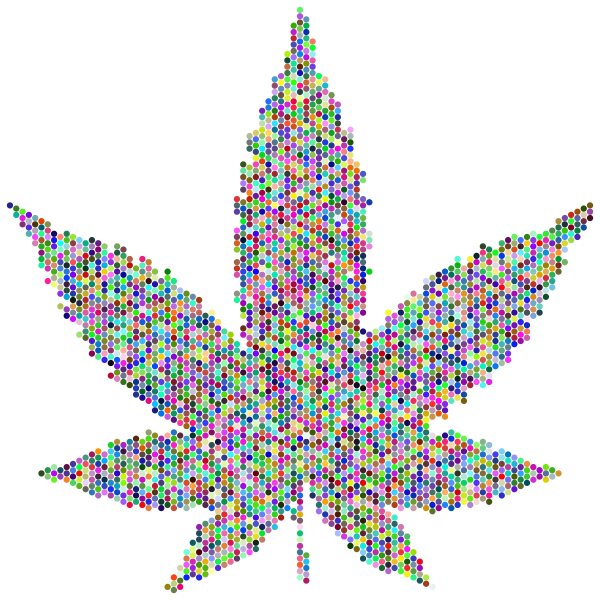 Circular Marijuana Leaf Prismatic