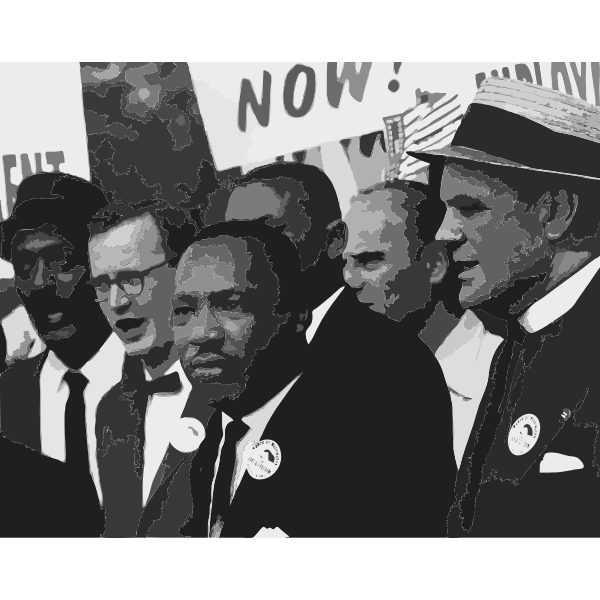Martin Luther King with his men
