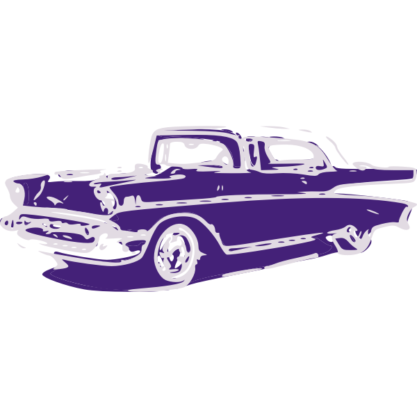 Purple classic car vector image - Free SVG