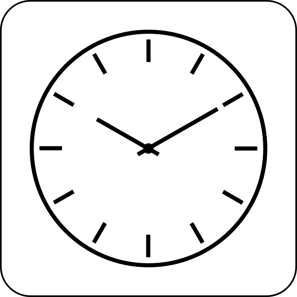 Vector image of black and white manual clock icon
