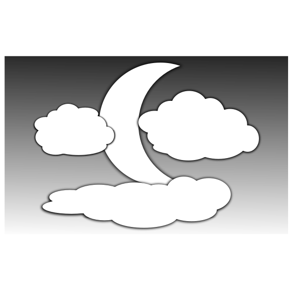 Clouds and the Moon illustration