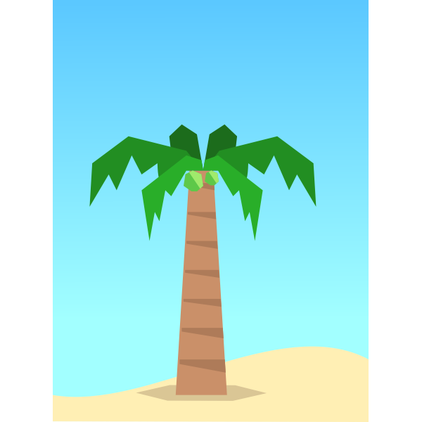Coconut tree beach minimal SVG